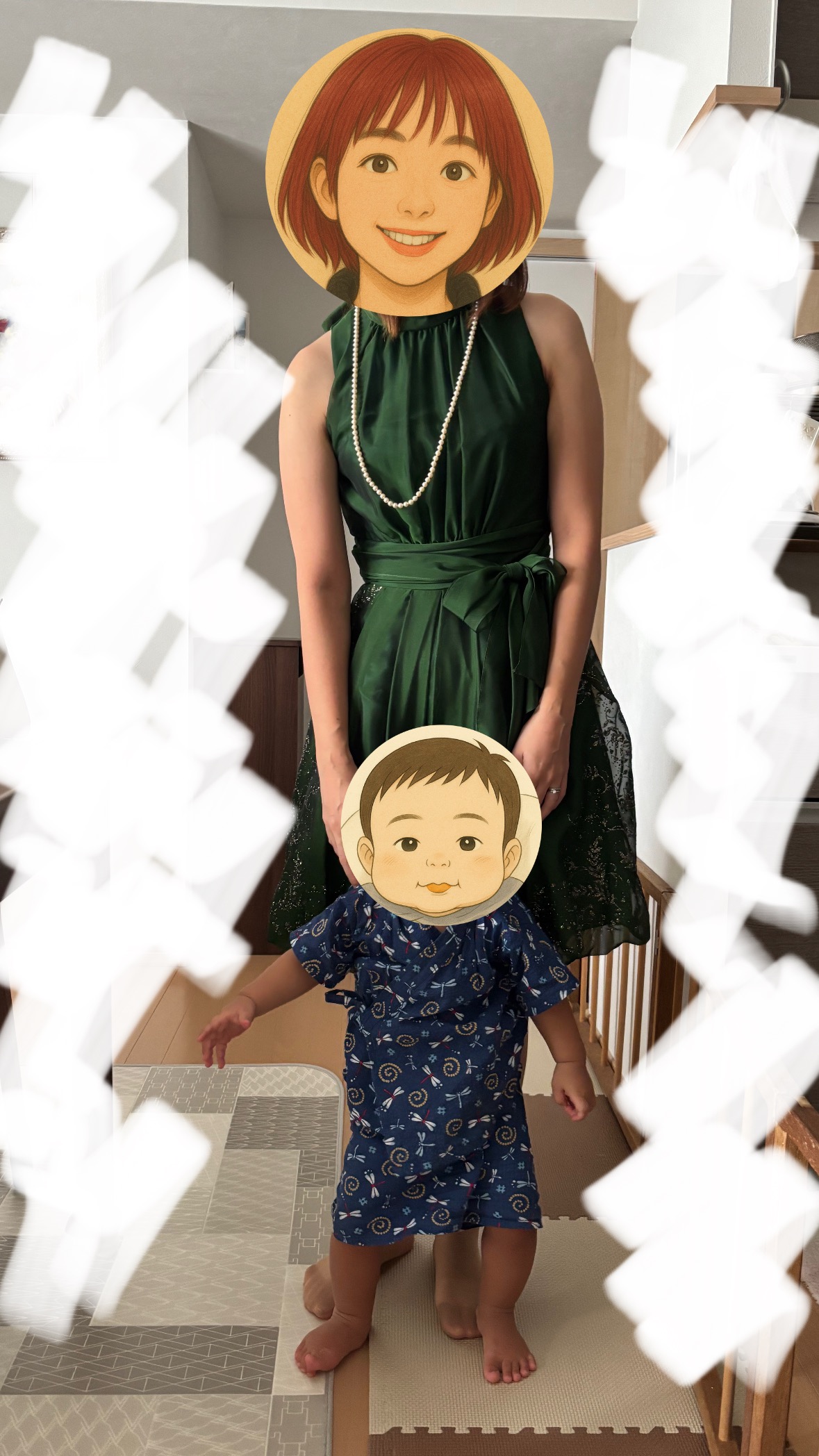 おめかししたぢぴ氏と一緒に映るちゃ太郎