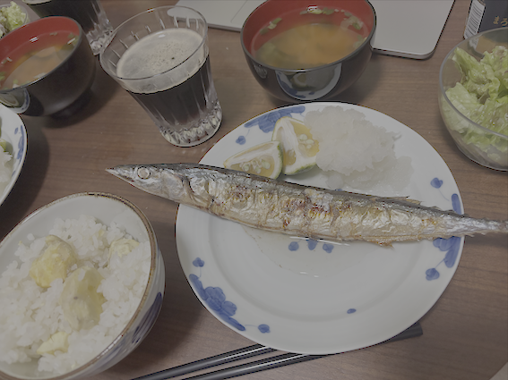 栗ご飯と秋刀魚
